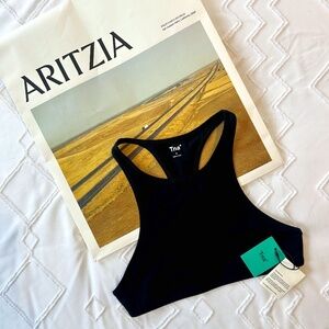 Black Aritzia TNA Halter Bikini Top Size S NWT